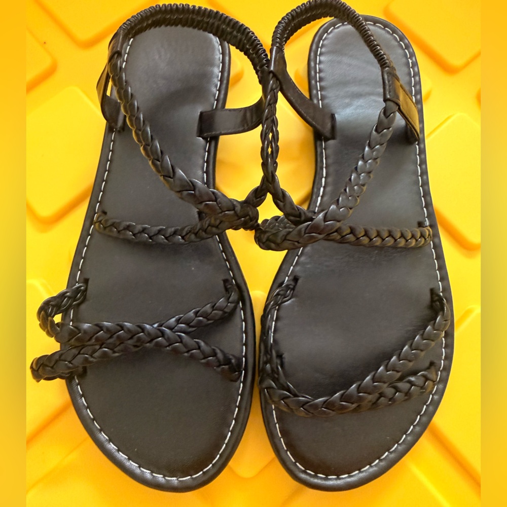 Braided Black Sandals
